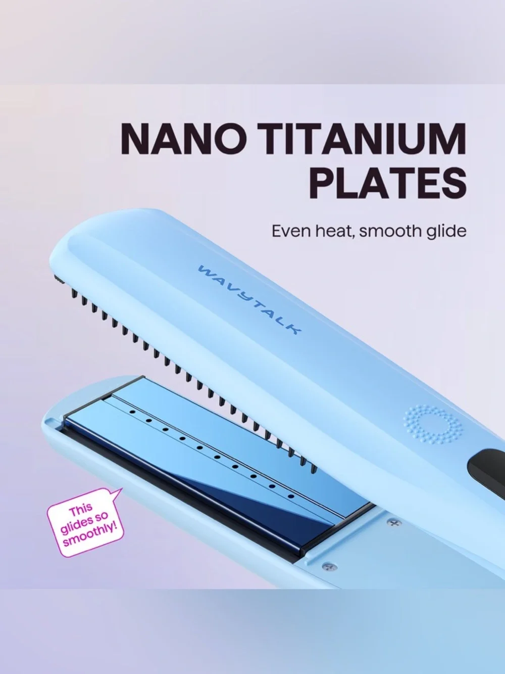 Wavytalk Steam Hair Straightener Steam-Powered Nano Titanium Flat Iron